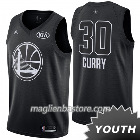 Maglia Golden State Warriors Stephen Curry 30 2018 All-Star Jordan Brand Nero Swingman - Bambino